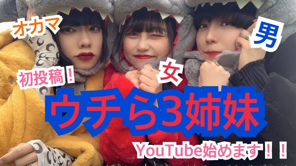 YouTubeを始めたウチら3姉妹のメンバーの写真